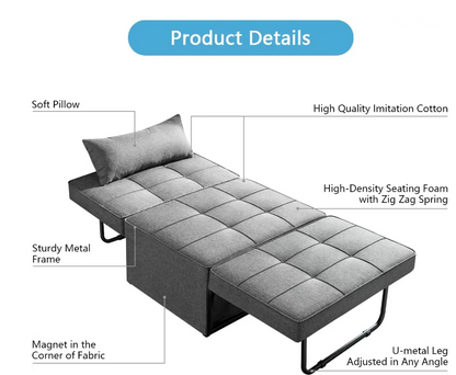 4 IN 1 Ottoman Bed Sofa Chair Lounger