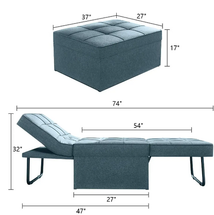 4 IN 1 Ottoman Bed Sofa Chair Lounger